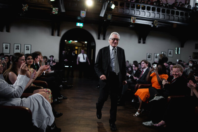 Robert DeNiro in the Cambridge Union Society debating chamber