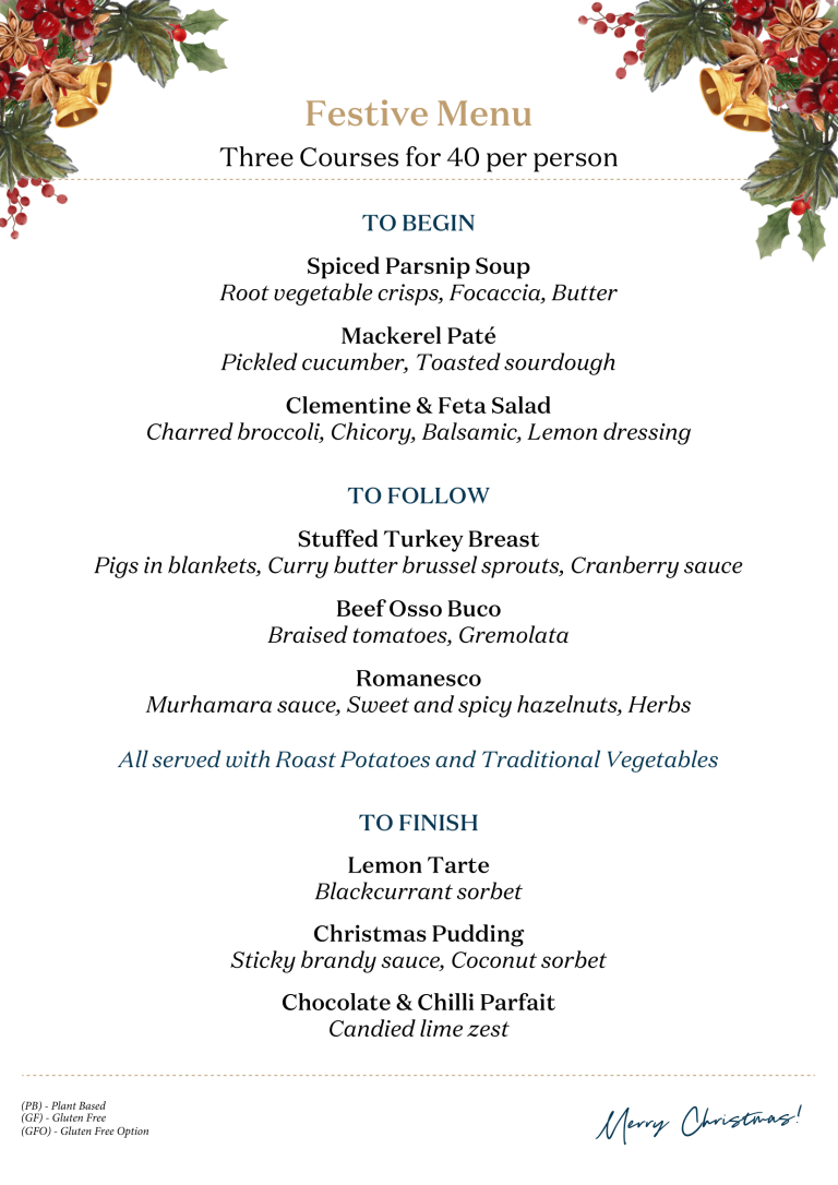 Orator Festive Christmas Menu 2025
