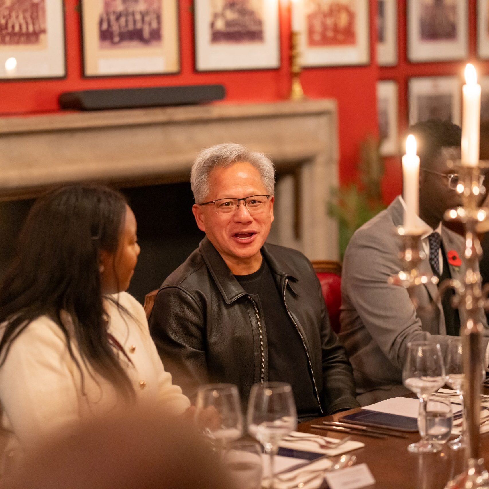 CEO of NVIDIA, Jensen Huang at the Cambridge Union and the Orator's private dining room